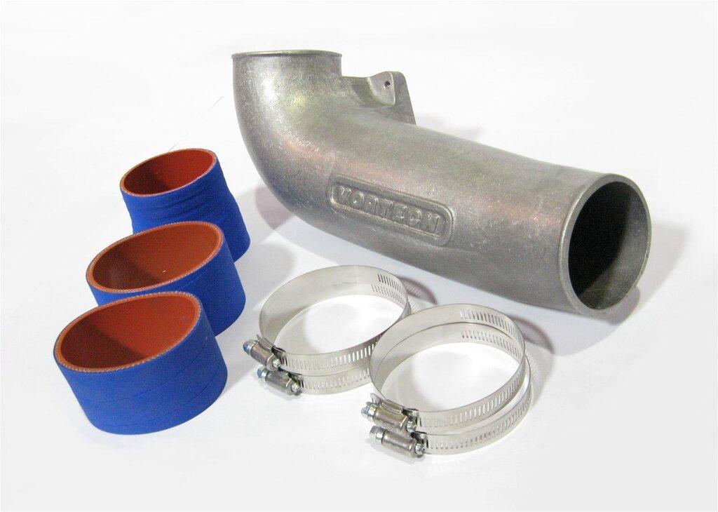 Vortech 4FA112-050 Discharge Tube w/Hardware For 1986-1993 Mustang w/V-7, Satin Finish (no valve included)