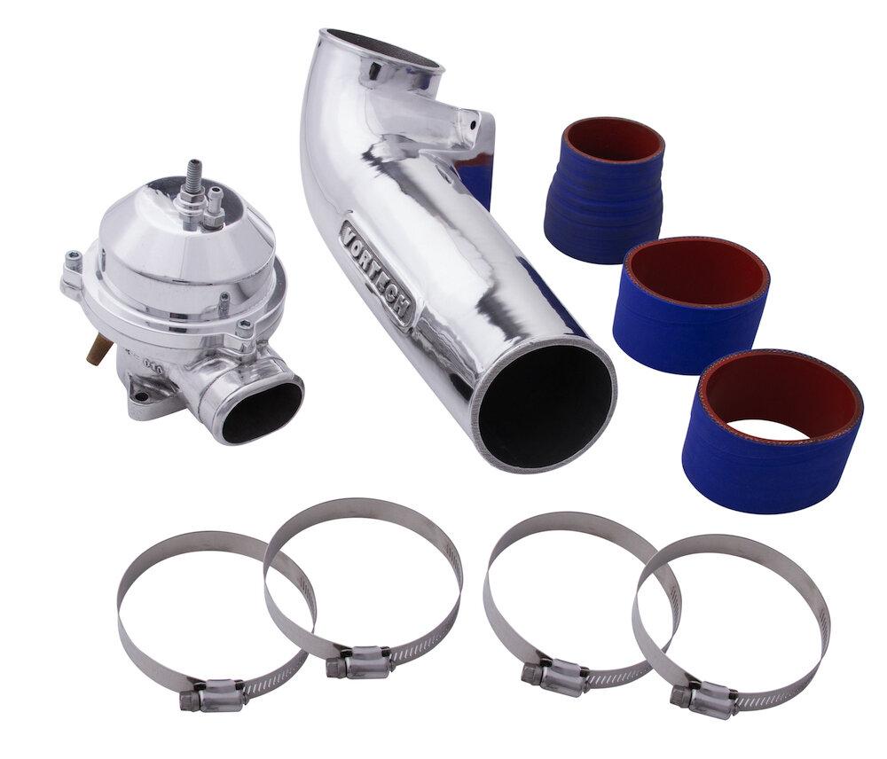 Vortech 1986-1993 5.0L Mustang Discharge Tube Assembly with Mondo Bypass Valve (Polished)
