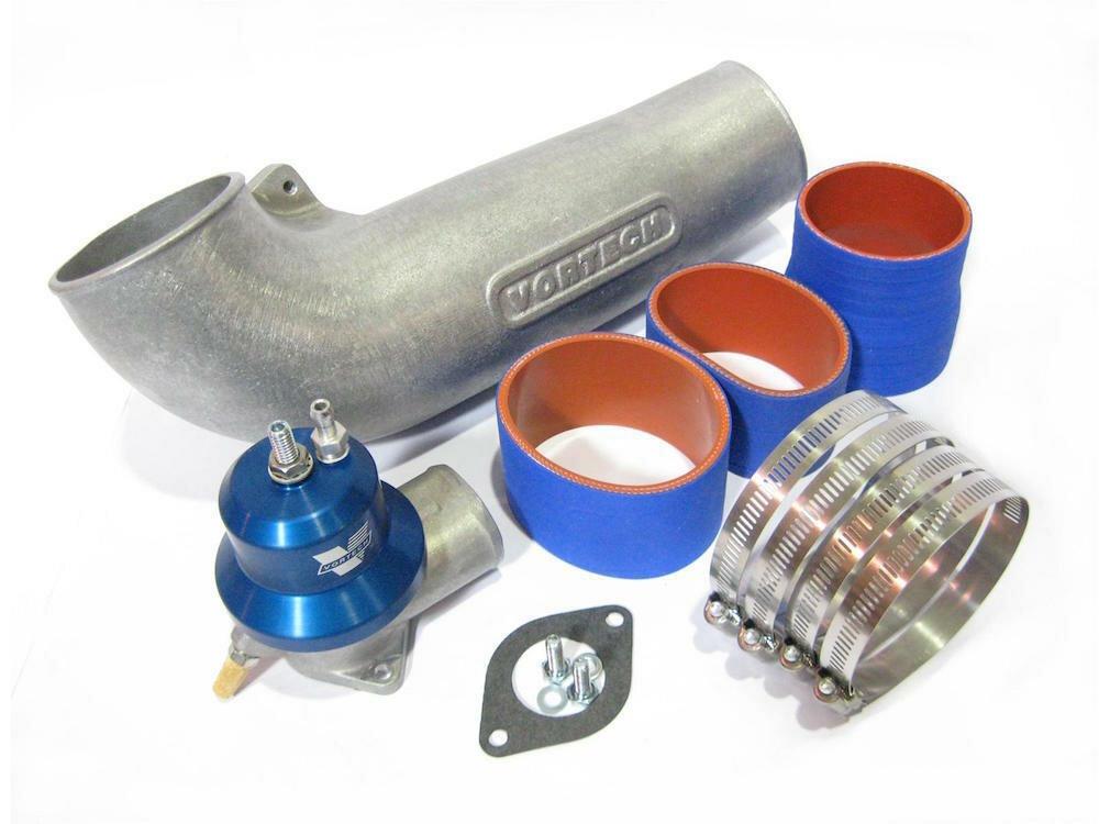Vortech 1986-1993 5.0L Mustang Discharge Tube Assembly with Maxflow Race Bypass Valve (Satin)