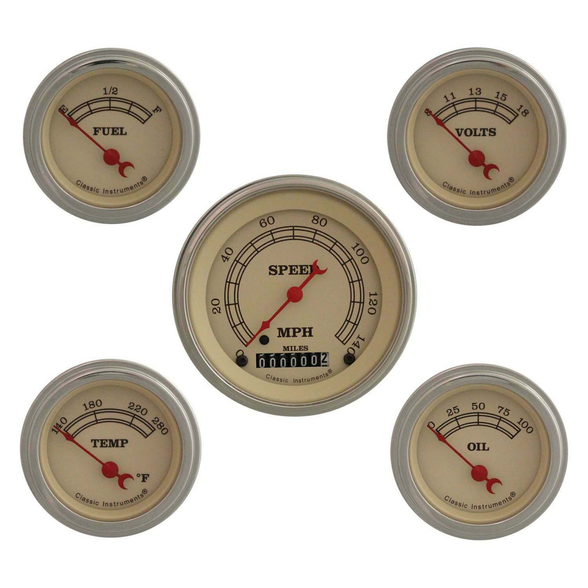 Classic Instruments Vintage Series Five Gauge Set - VT00SLF