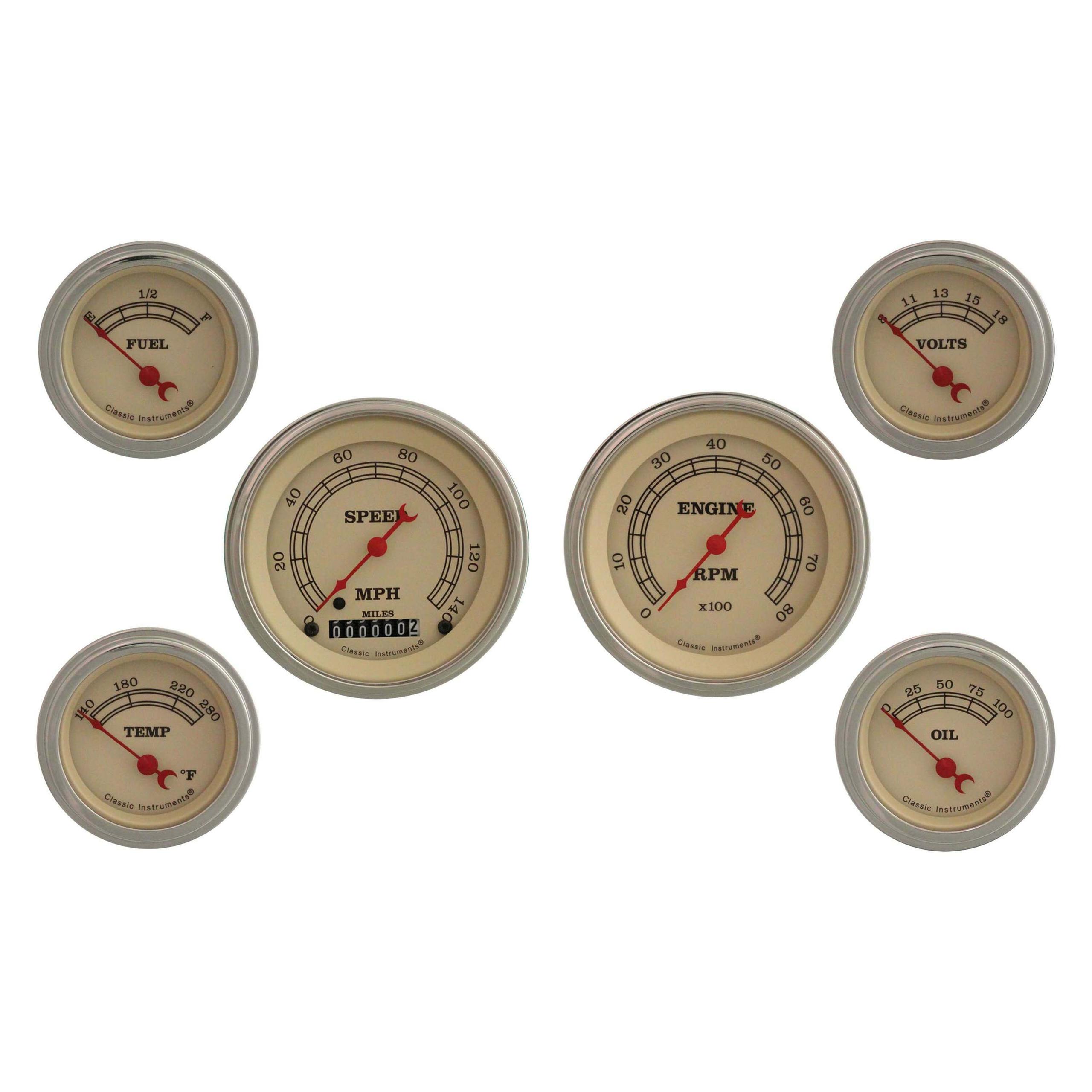 Classic Instruments Vintage Series Six Gauge Set - VT01SLF