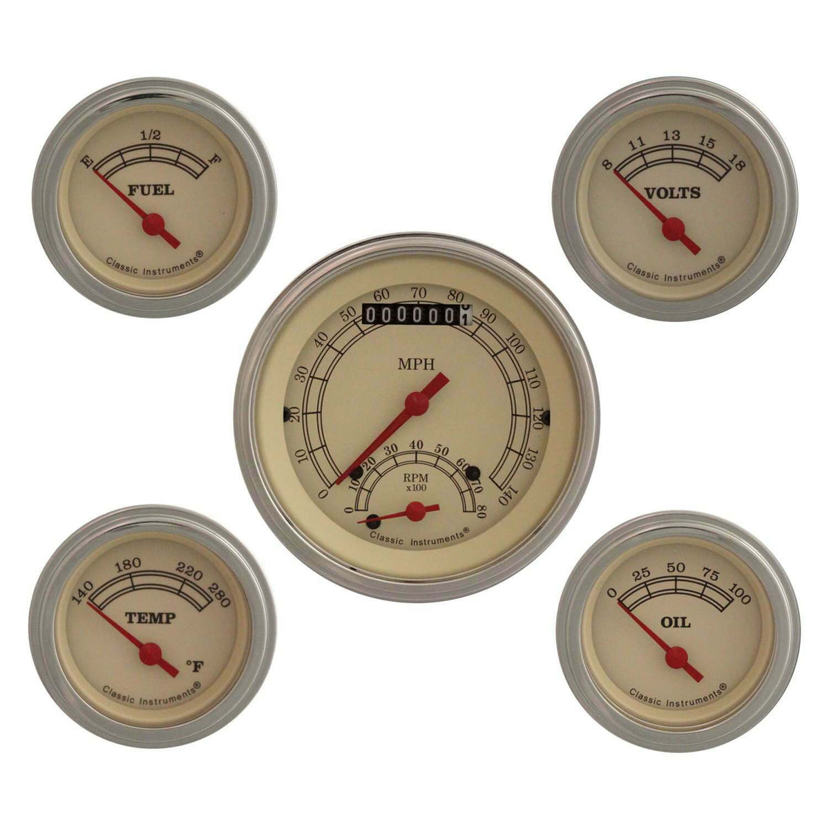 Classic Instruments Vintage Series Five Gauge Set - VT35SLF