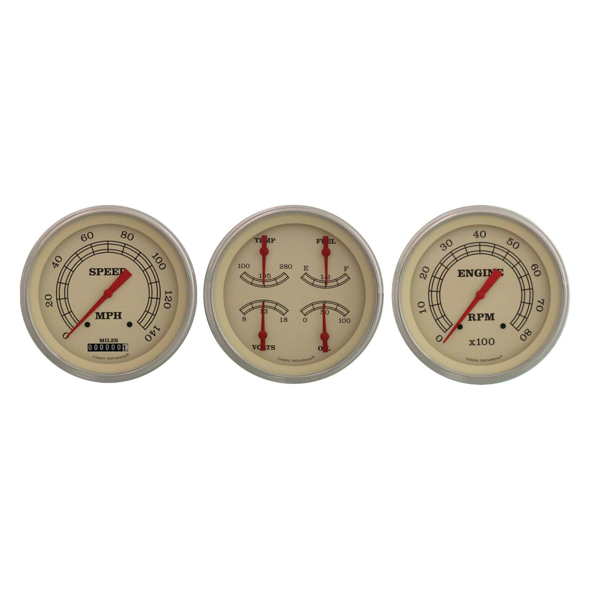 Classic Instruments Vintage Series Three Gauge Set - VT53SLF