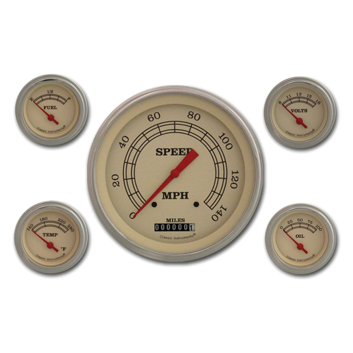 Classic Instruments Vintage Series Five Gauge Set - VT54SLF