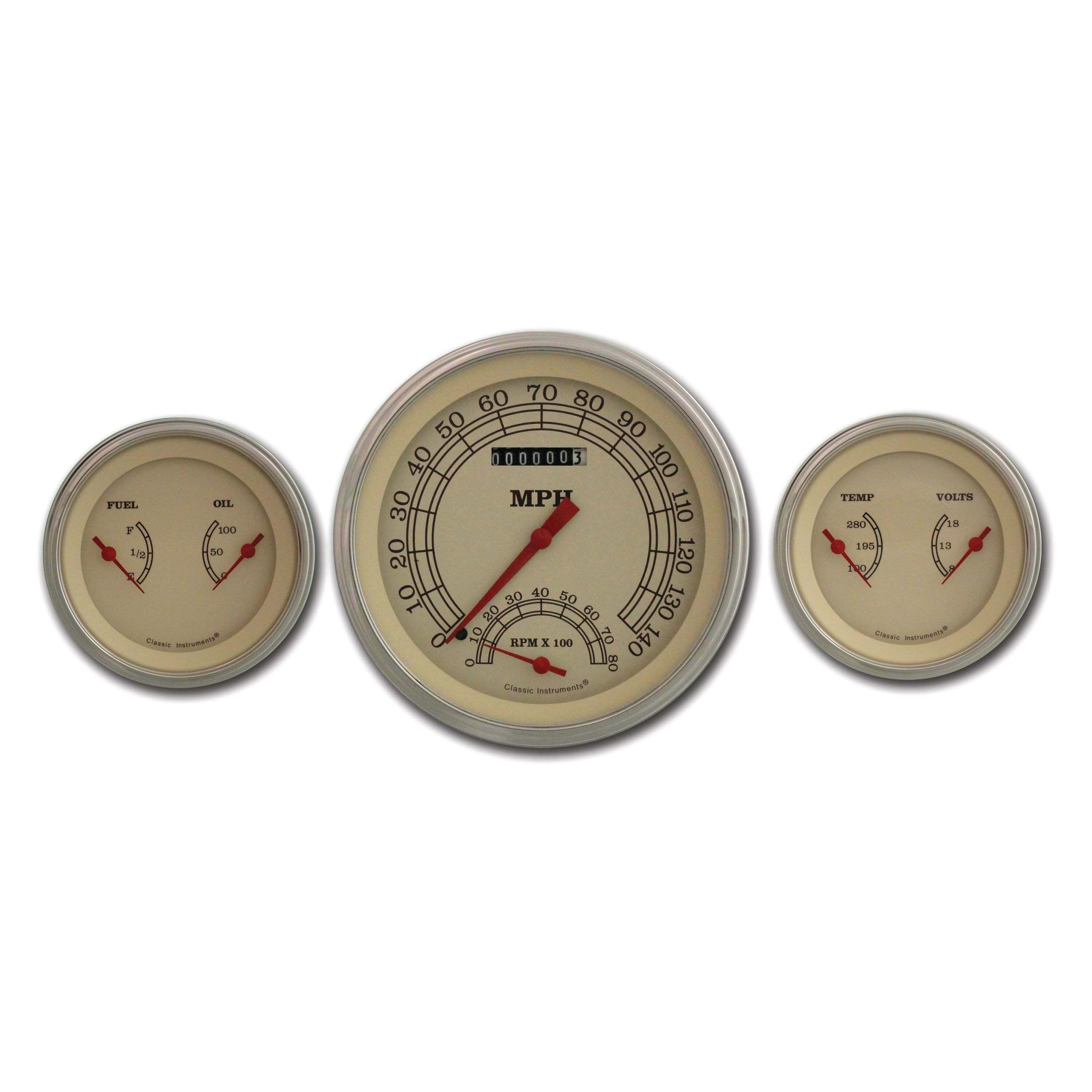Classic Instruments Vintage Series Three Gauge Set - VT61SLF