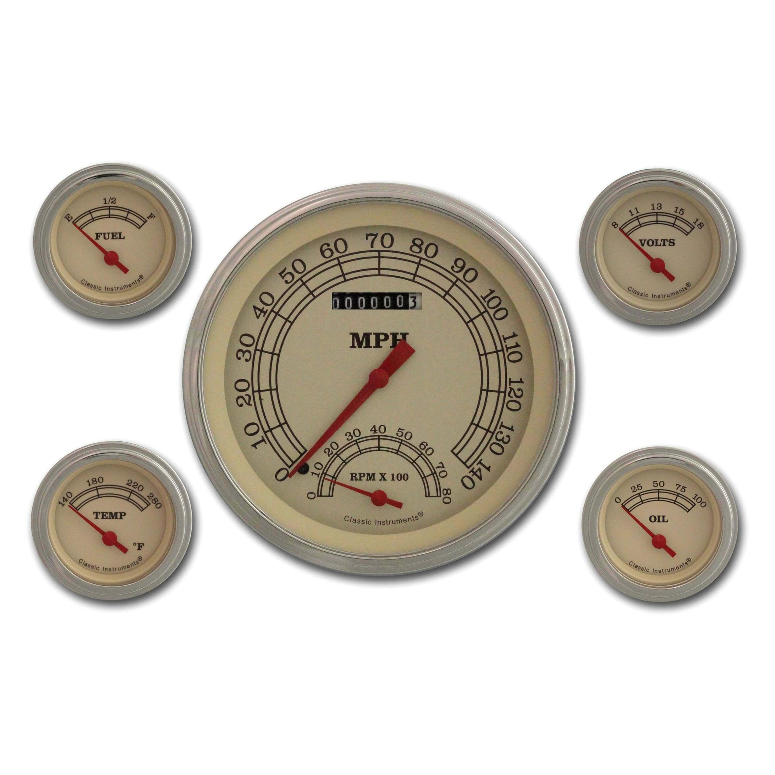 Classic Instruments Vintage Series Five Gauge Set - VT65SLF