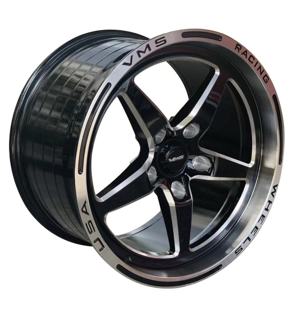 VMS Racing VWST027 17 x 10" Rear Street Drag Race Wheel - Machined Face (2005-2023 Mustang)