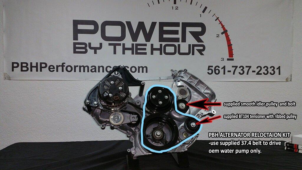 Power by The Hour PBH-1100 Speed Drive Alternator Relocation for N/A 5.0L Coyote