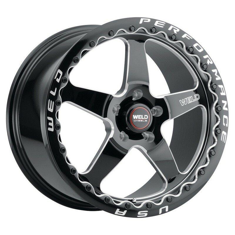 Weld Ventura 5 Beadlock Drag Gloss Black Wheel with Milled Spokes 17x10 | 5x115 BC | +30 Offset | 6.70 Backspacing - S90470071P30