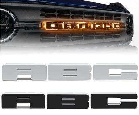 Oracle Lighting Universal Illuminated LED Letter Badges "BRONCO" Package - Amber LED (2021-2025 Bronco)