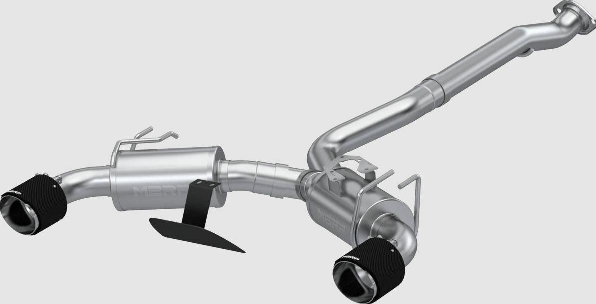 MBRP T304 3" Cat-Back Exhaust Dual Rear Exit - Street Profile - Carbon Fiber Tips (2023+ Toyota GR Corolla 1.6L) - S43023CF