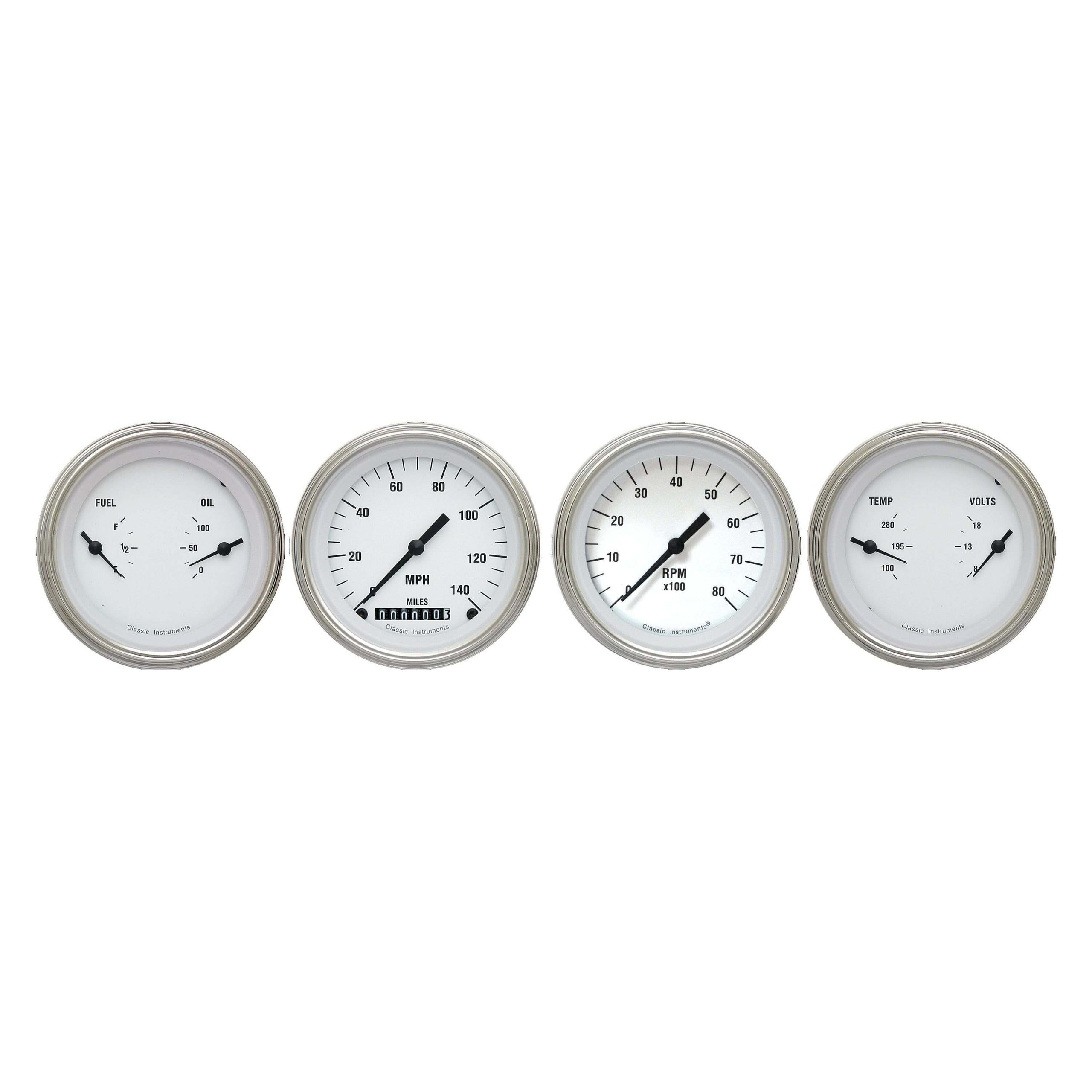 Classic Instruments White Hot Four Gauge Set - WH05SLF