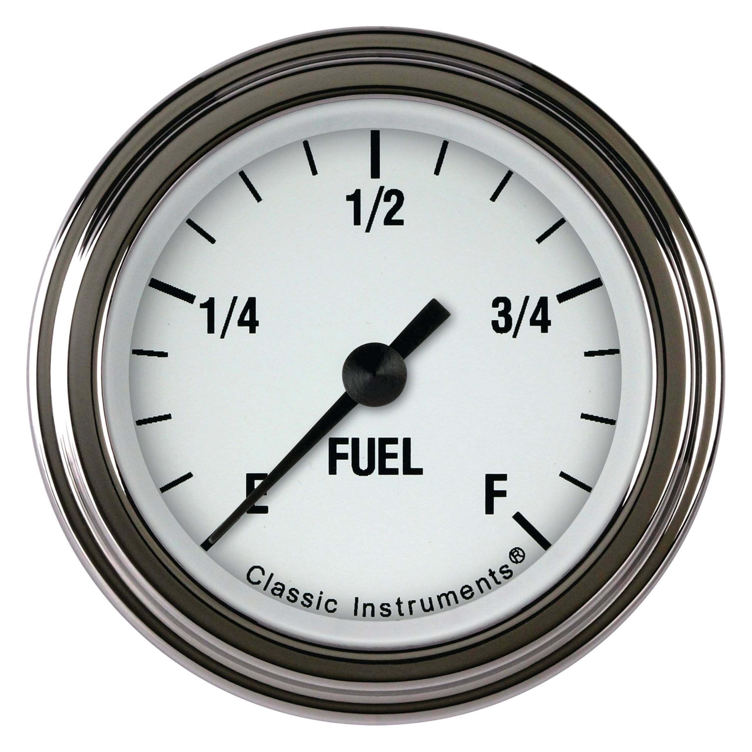 Classic Instruments White Hot 2 1/8" Fuel Gauge Full Sweep - WH109SLF