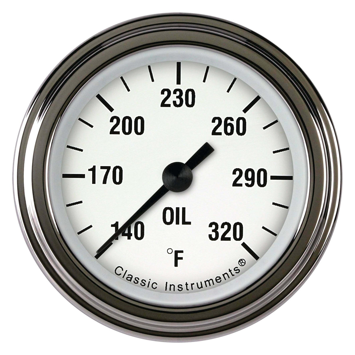 Classic Instruments White Hot 2 1/8" Oil Temperature Gauge Full Sweep - WH128SLF