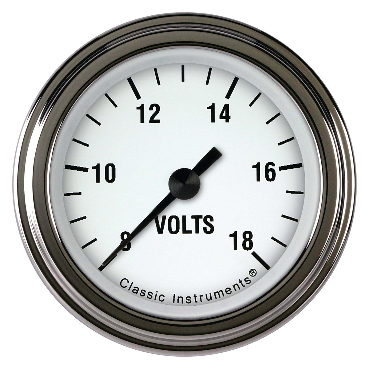 Classic Instruments White Hot 2 1/8" Voltage Gauge Full Sweep - WH130SLF