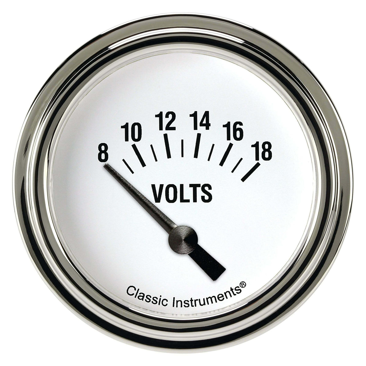 Classic Instruments White Hot 2 5/8" Volt Gauge Short Sweep - WH230SLF