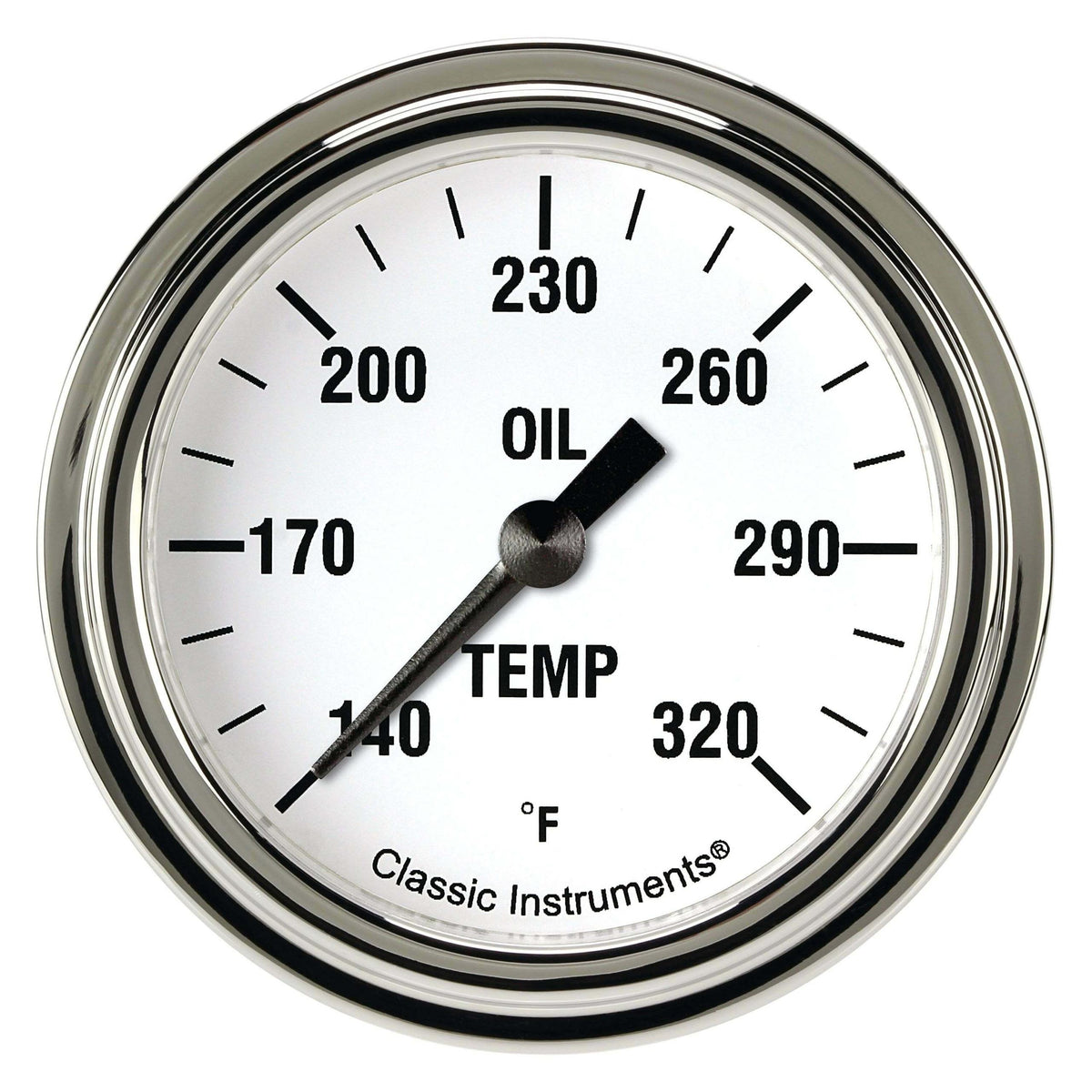 Classic Instruments White Hot 2 5/8" Oil Temperature Gauge Full Sweep - WH328SLF
