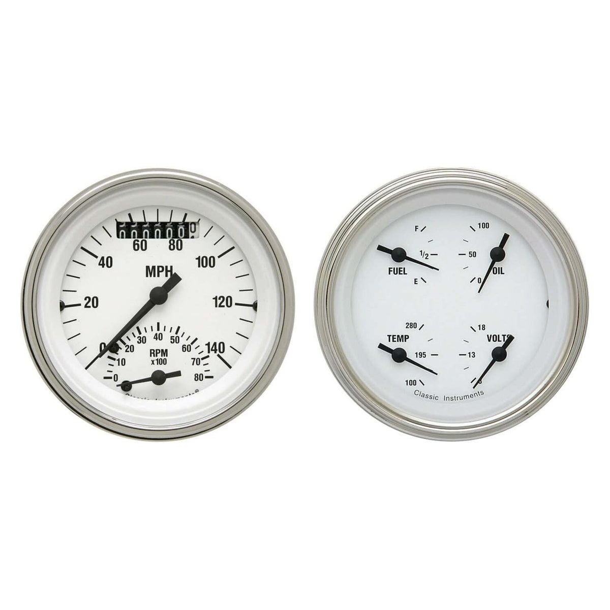 Classic Instruments White Hot Two Gauge Set - WH32SLF