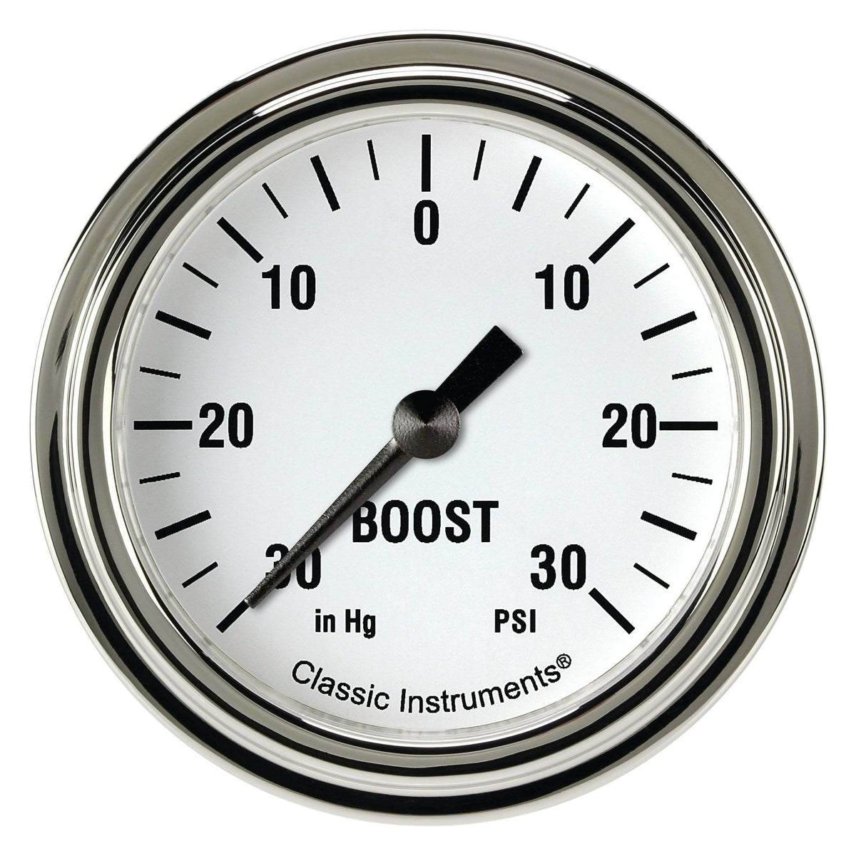 Classic Instruments White Hot 2 5/8" Boost/Vac Gauge Full Sweep - WH341SLF