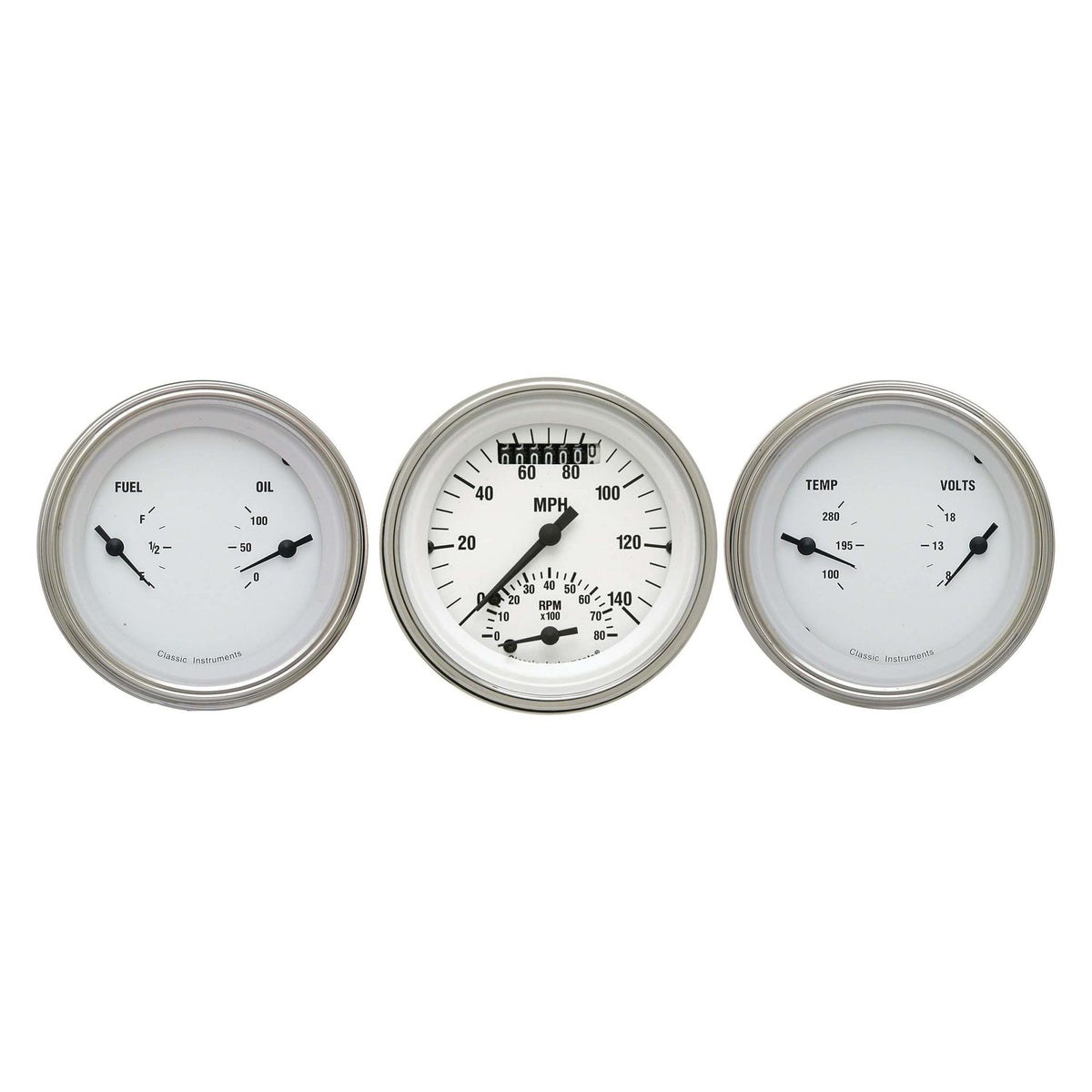 Classic Instruments White Hot Three Gauge Set - WH34SLF