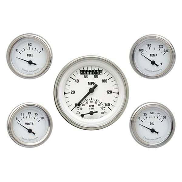 Classic Instruments White Hot Five Gauge Set - WH35SLF