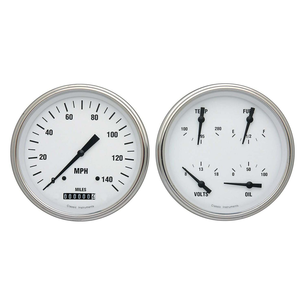 Classic Instruments White Hot Two Gauge Set - WH52SLF