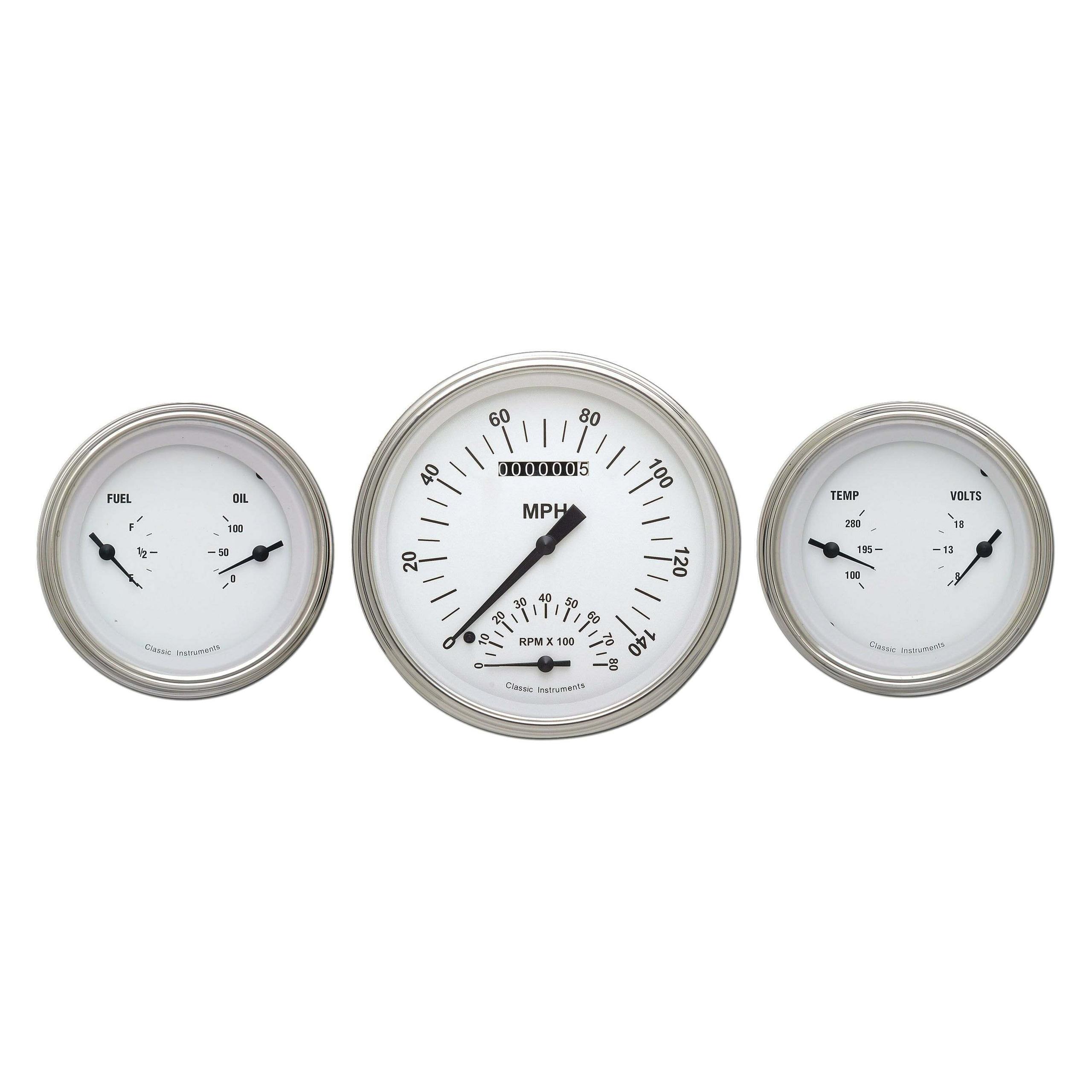 Classic Instruments White Hot Three Gauge Set - WH61SLF