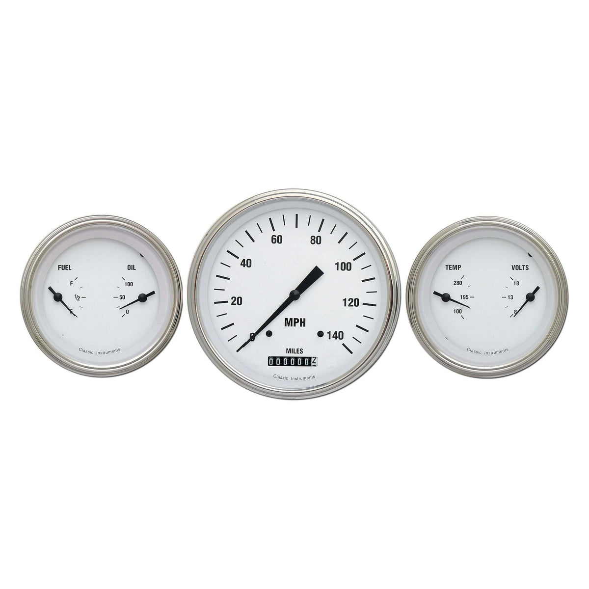 Classic Instruments White Hot Three Gauge Set - WH64SLF