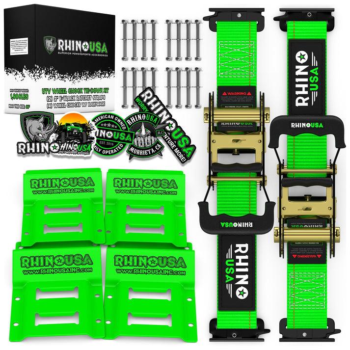 Rhino USA Rhino Usa Utv Wheel Chock Tie-Down Kit (2-Wheel Kit) (Green) - RNO-CHOCK-SET