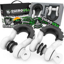 Rhino USA 3/4" D-Ring Shackle Set (2-Pack)(White) - RNO-WHT-SHACKLES