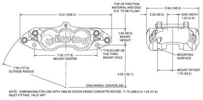 Wilwood Caliper-D8-6 L/H Front Clear 1.88/1.38/1.25in Pistons 1.25in Disc - 120-11712