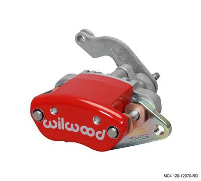 Wilwood Caliper-MC4 Mechanical-R/H - Red w/ Logo 1.19in Piston .81in Disc - 120-12069-RD