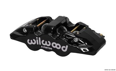 Wilwood Caliper-Aero6-R/H - Black 1.62/1.12/1.12in Pistons 1.25in Disc - 120-13289-BK