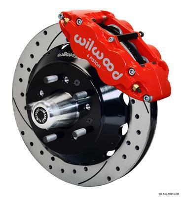 Wilwood Narrow Superlite 6R Front Hub Kit 12.88in Drilled Red 1968-1969 Mustang Disc Spindle - 140-10219-DR