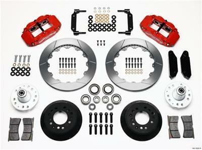 Wilwood Narrow Superlite 6R Front Hub Kit 12.88in Red 1970-1973 Mustang Disc Spindle - 140-10220-R
