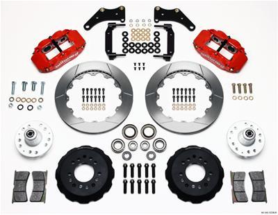 Wilwood Narrow Superlite 6R Front Hub Kit 12.88in Red Large GM 57-70 Drop Spindle - 140-10238-R