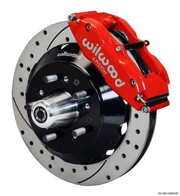 Wilwood Narrow Superlite 6R Front Hub Kit 14.00in Drill Red Large GM 57-70 Drop Spindle - 140-10284-DR