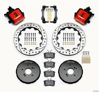 Wilwood Combination Parking Brake Rear Kit 12.88in Drilled Red Honda S2000 - 140-10310-DR