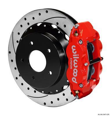 Wilwood Narrow Superlite 4R Rear Kit 12.88in Drilled Red 65-82 Corvette C2/C3 - 140-10471-DR