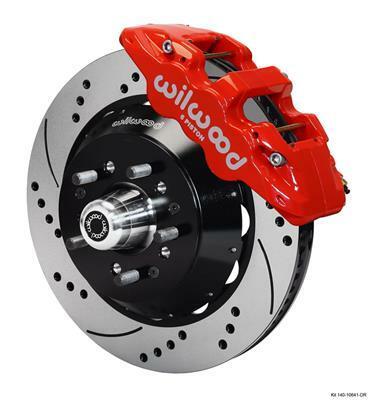 Wilwood AERO6 Front Hub Kit 14.00 Drilled-Red WWE ProSpindle - 140-10641-DR