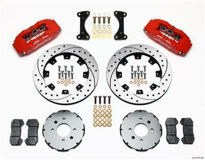 Wilwood Dynapro 6 Front Hat Kit 12.19in Drilled Red 94-01 Honda/Acura w/262mm Disc - 140-10735-DR