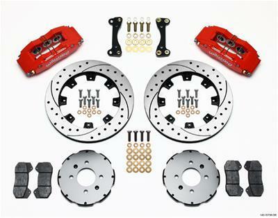 Wilwood Dynapro 6 Front Hat Kit 12.19in Drilled Red 90-99 Civic w/240 mm Disc - 140-10736-DR