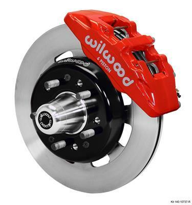 Wilwood Dynapro 6 Front Hub Kit 12.19in Red 55-57 Chevy - 140-10737-R