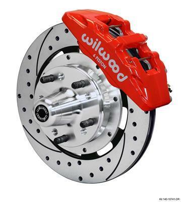 Wilwood Dynapro 6 Front Hub Kit 12.19in Drilled Red WWE ProSpindle - 140-10741-DR