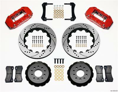 Wilwood AERO6 Front Hat Kit 14.00 Drilled Red 2005-2014 Mustang - 140-10830-DR