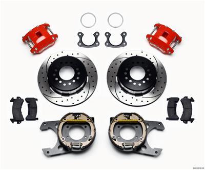 Wilwood D154 P/S P-B Kit Drilled-Red Small Ford 2.50in Offset - 140-12212-DR