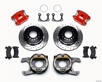 Wilwood D154 P/S P-B Kit Drilled-Red Big Ford 2.36in Offset - 140-12213-DR