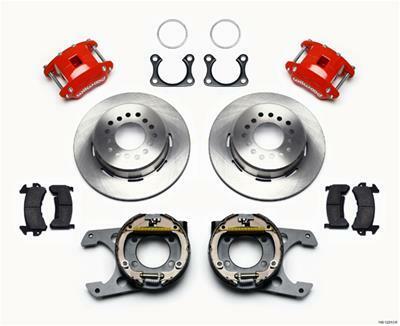 Wilwood D154 P/S Park Brake Kit Red Big Ford 2.36in Offset - 140-12213-R