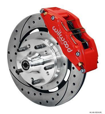 Wilwood Dynapro 6 Front Hub Kit 12.19in Drilled Red 79-87 GM G Body - 140-12837-DR