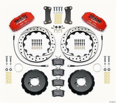 Wilwood Dynapro 6 Front Hat Kit 12.88in Drilled Red 2002-Up Mini Cooper w/ Lines - 140-13062-DR